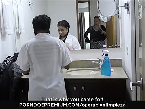 OPERACION LIMPIEZA girl/girl tribbing with hot maid