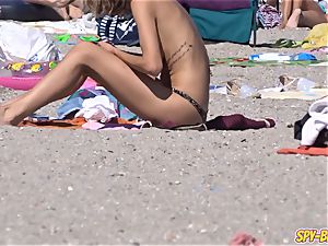 handsome bra-less teens first-timer Beach hidden cam Close Up